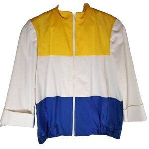 Vintage Womens Colorblock Jacket Country Suburbans Lightweight Pockets Preppy 12
